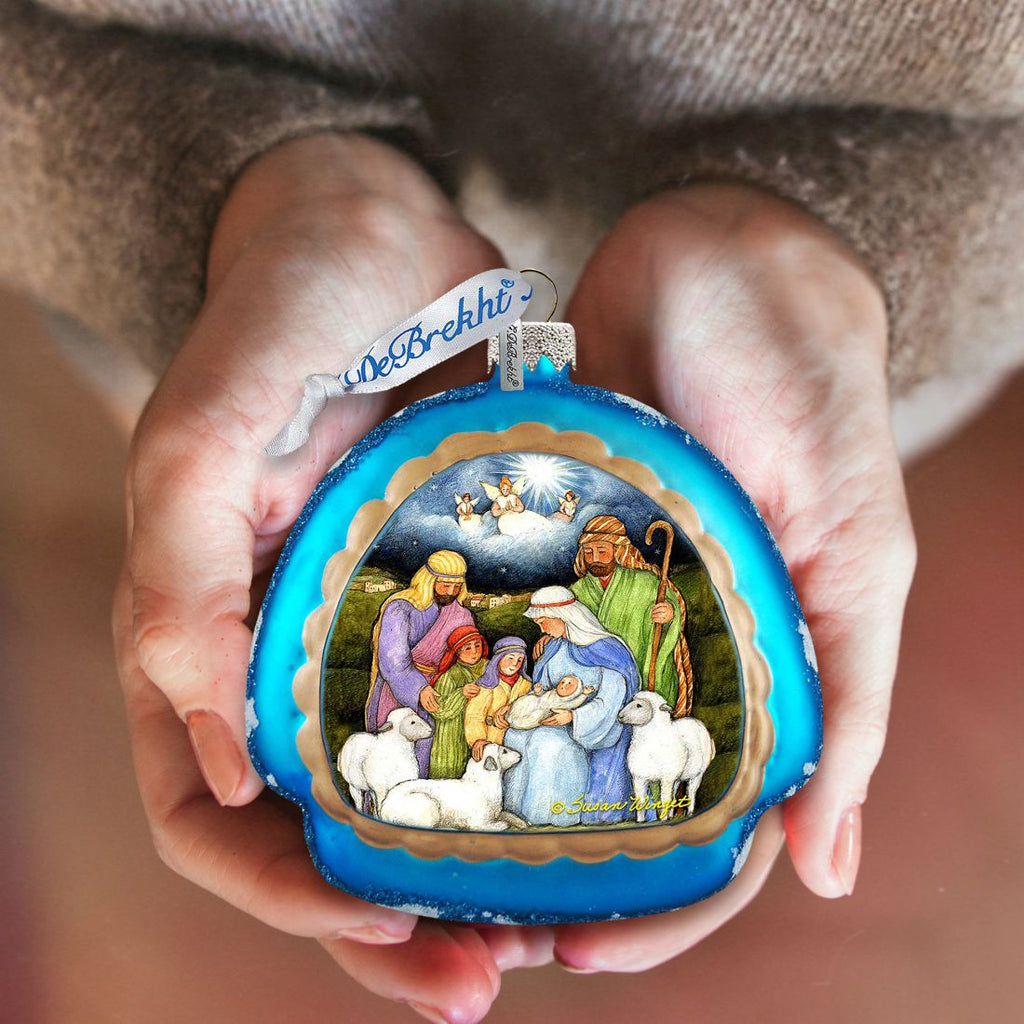 Holy Night Glass Ornament by Susan Winget - Nativity Holiday Decor - 756-205-SW