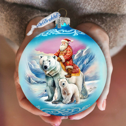 Arctic Adventurer Lg Glass Ornament by G.Debrekht - Christmas Santa Snowman Decor - 73966