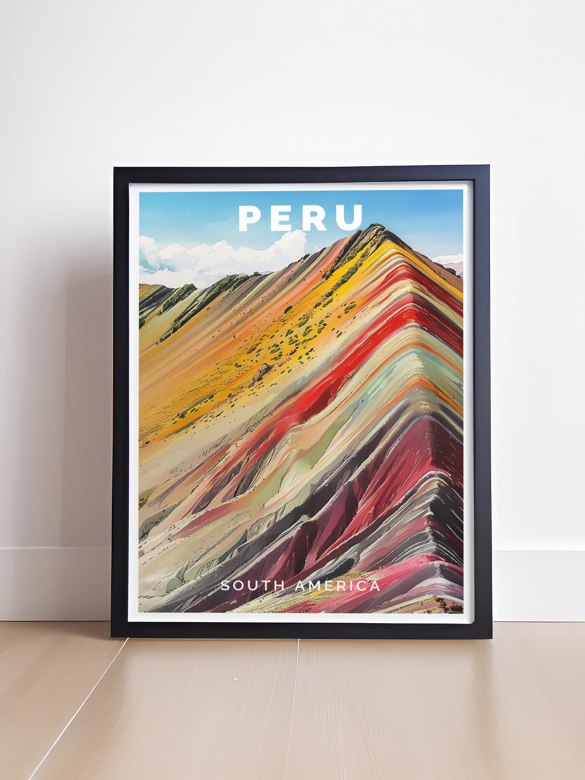 Peru Travel Poster - Rainbow Mountains Canvas Print - South America Wall Poster - South America Travel Print