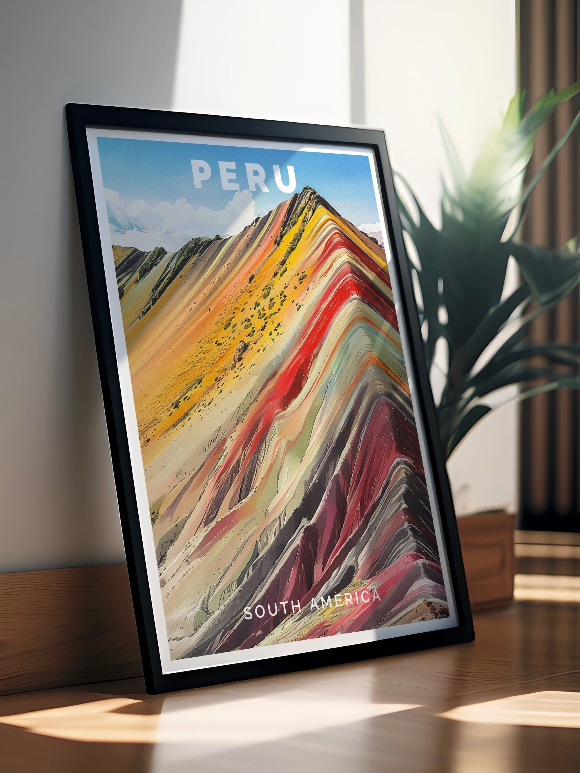 Peru Travel Poster - Rainbow Mountains Canvas Print - South America Wall Poster - South America Travel Print