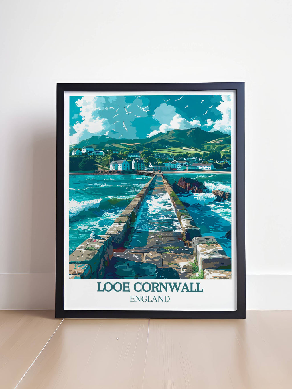 Looe Cornwall Prints - Banjo Pier  Art - England  Living Room Decor
