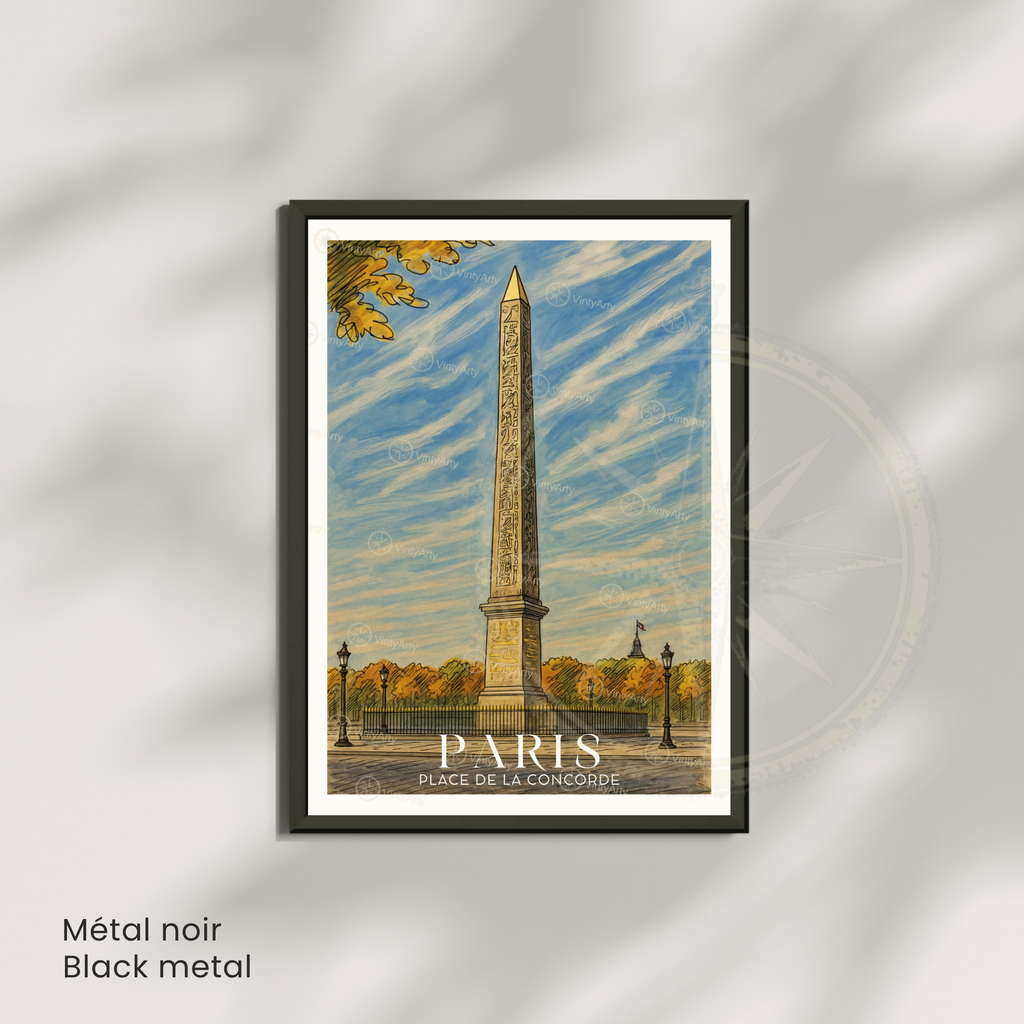 Affiche Paris | Poster Place de la Concorde | Affiche France