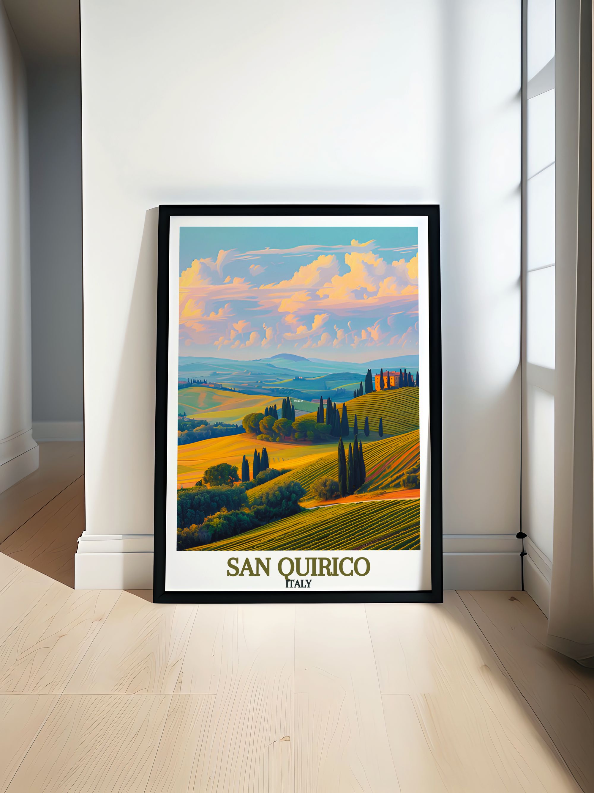 San Quirico Archway Travel Poster - Val d'Orcia Hills Travel Art - San Quirico Archway Travel Print - San Quirico Archway Poster Poster - Italy Art Print