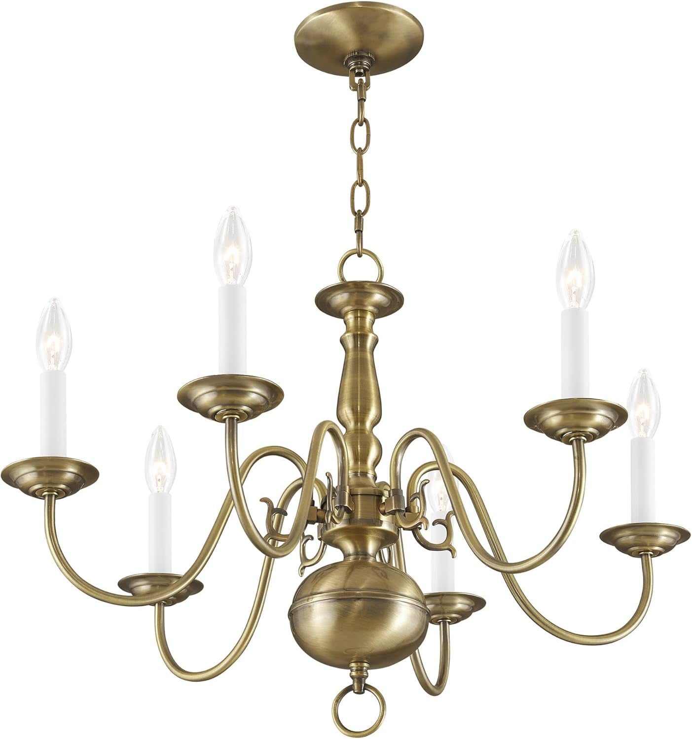 Williams burgh 6 Light Antique Brass Chandelier Fixture