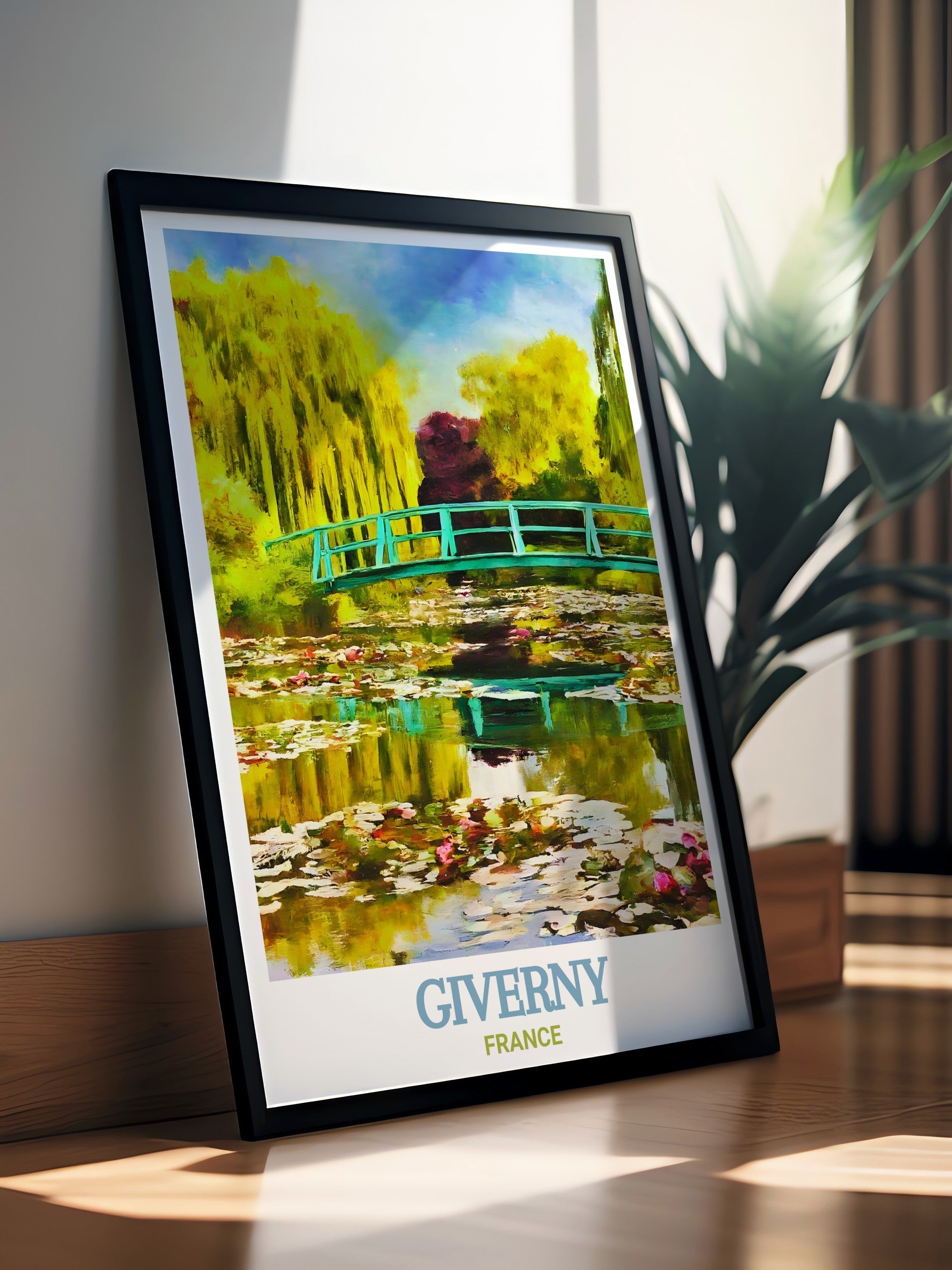 Giverny Poster - Water Lily Pond Art Print - France Wall Print - France Travel Poster