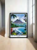 Saint Vincent and The Grenadines Poster - La SoufriÃ¨re Volcano Art Print - Caribbean Island Wall Print - Caribbean Island Travel Poster