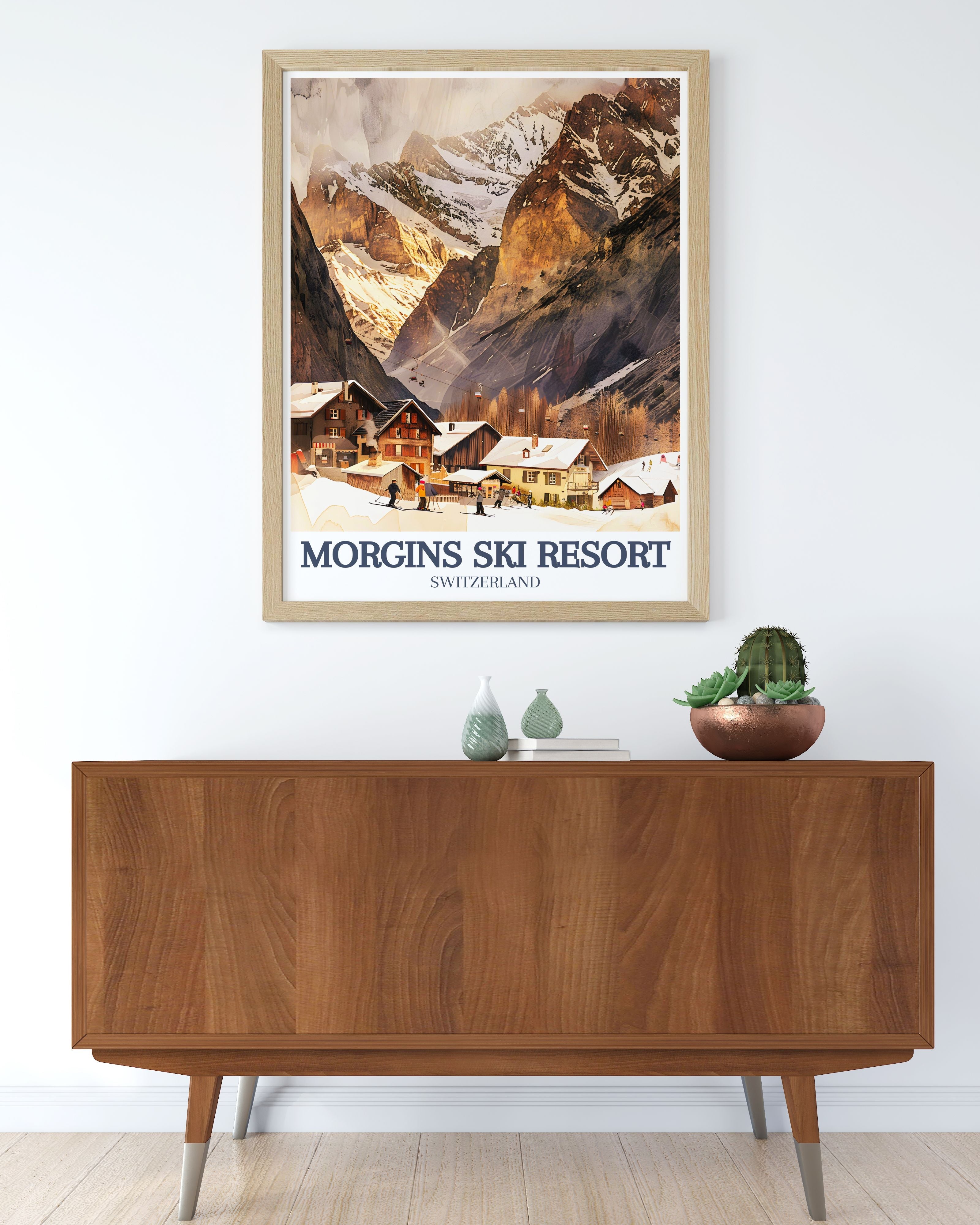 Morgins Travel Print - Portes du Soleil Wall Art - Tête du Géant Travel Poster - Tête du Géant Wall Print