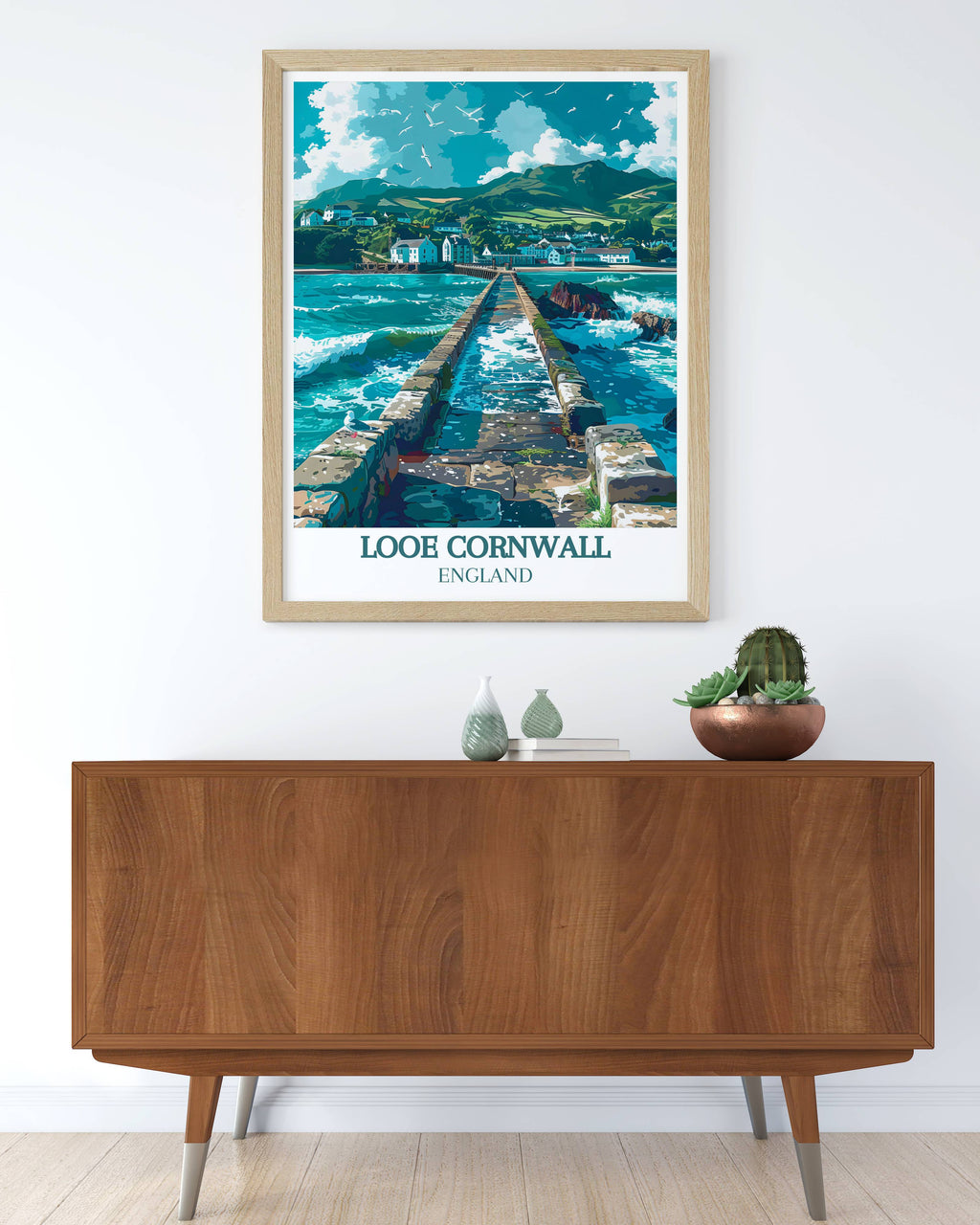 Looe Cornwall Prints - Banjo Pier  Art - England  Living Room Decor