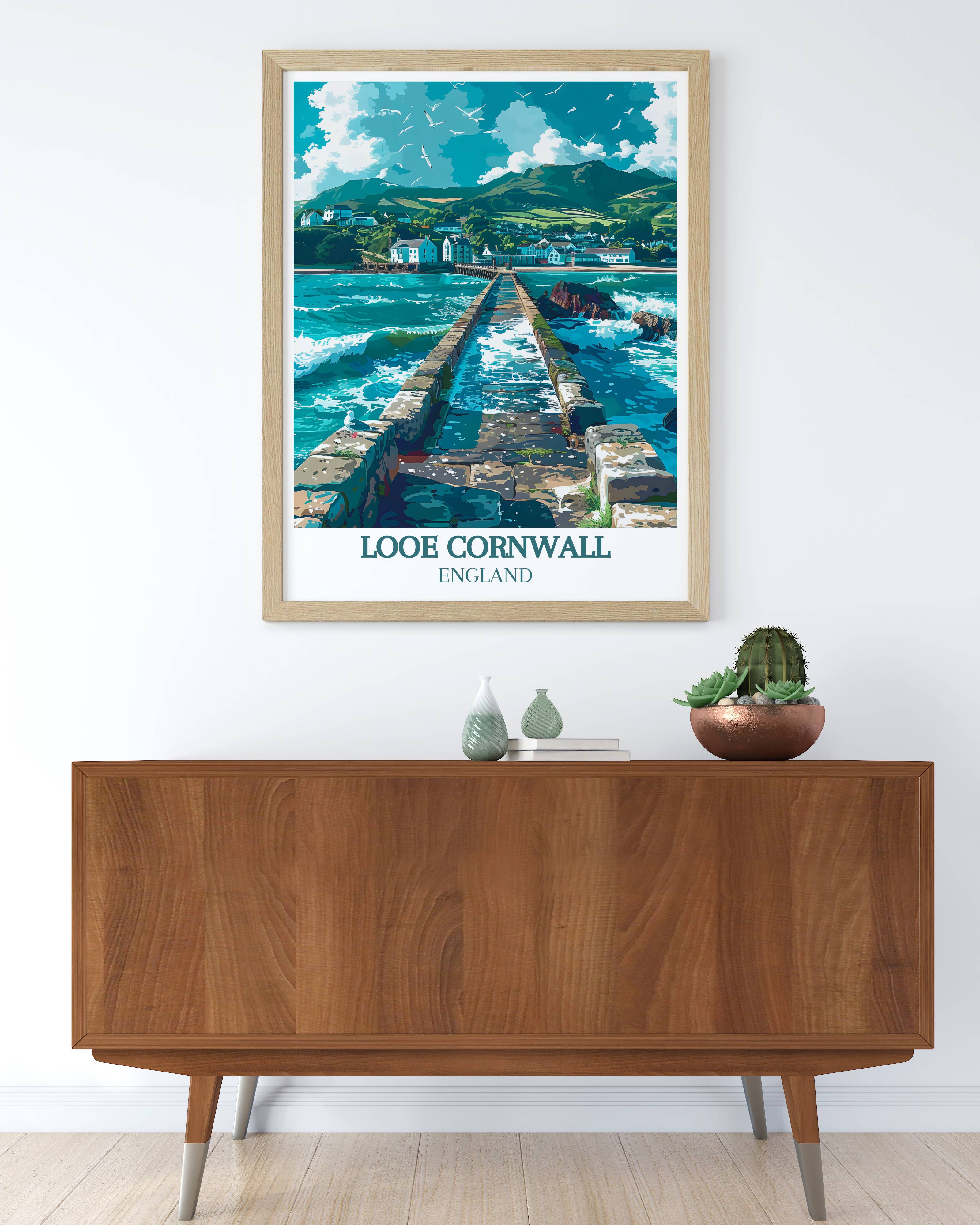 Looe Cornwall Prints - Banjo Pier  Art - England  Living Room Decor
