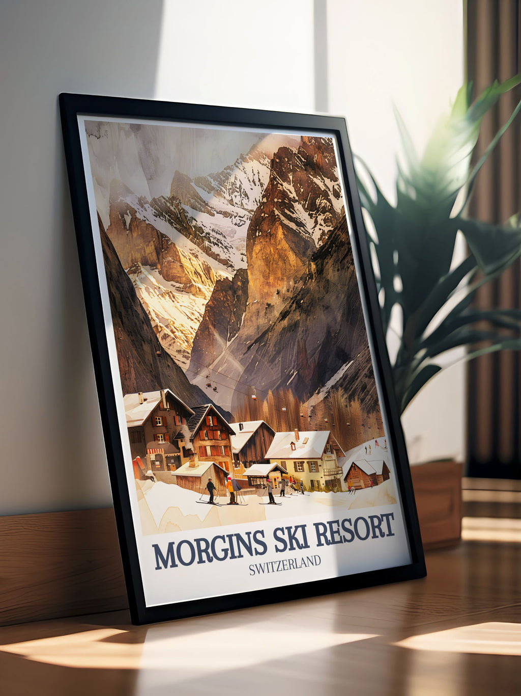 Morgins Travel Print - Portes du Soleil Wall Art - Tête du Géant Travel Poster - Tête du Géant Wall Print