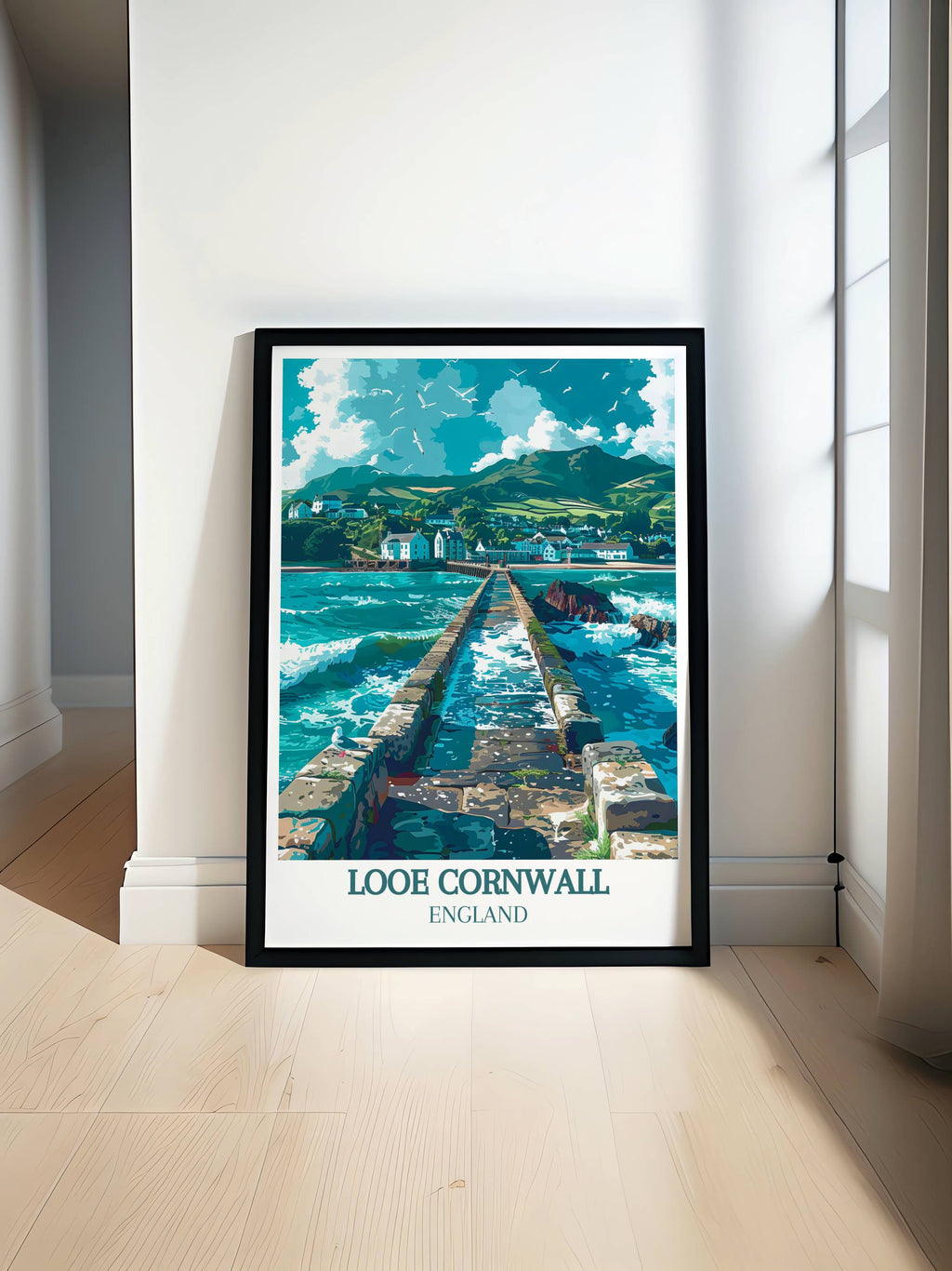 Looe Cornwall Prints - Banjo Pier  Art - England  Living Room Decor