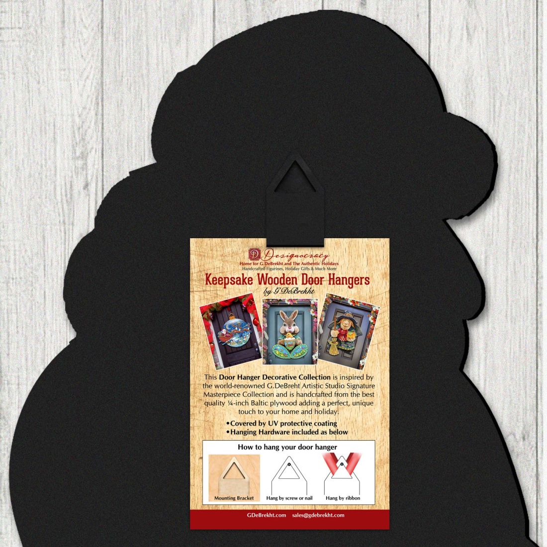Dated Christmas Village Dated Door Decor by G. DeBrekht - Christmas Santa Snowman Decor - 8112182H-D