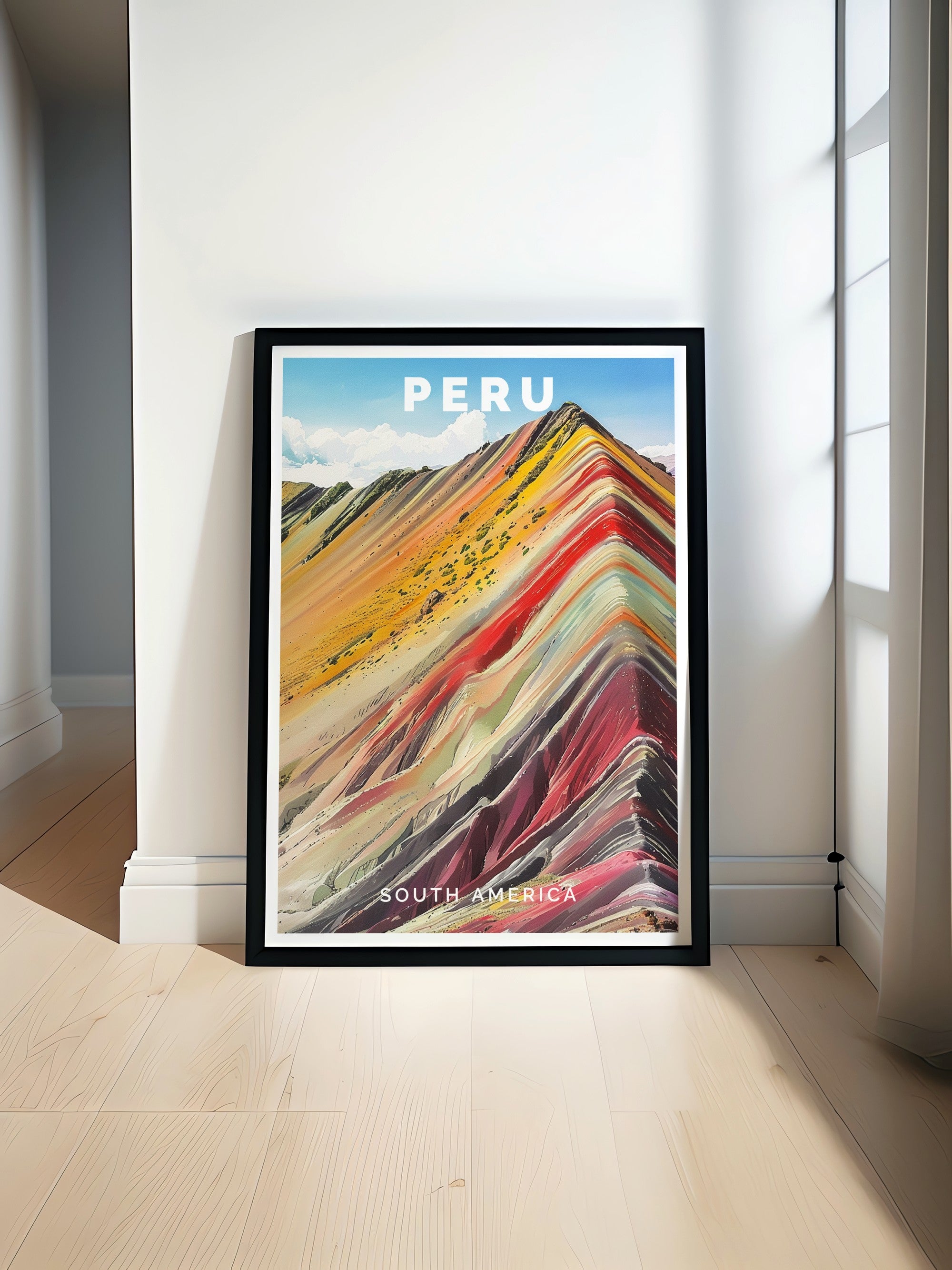 Peru Travel Poster - Rainbow Mountains Canvas Print - South America Wall Poster - South America Travel Print
