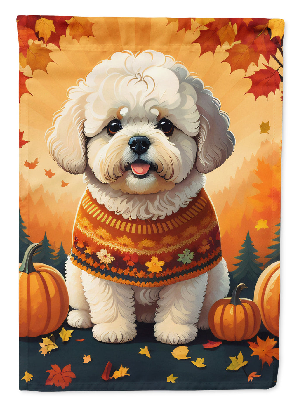 Bichon Frise Fall Garden Flag