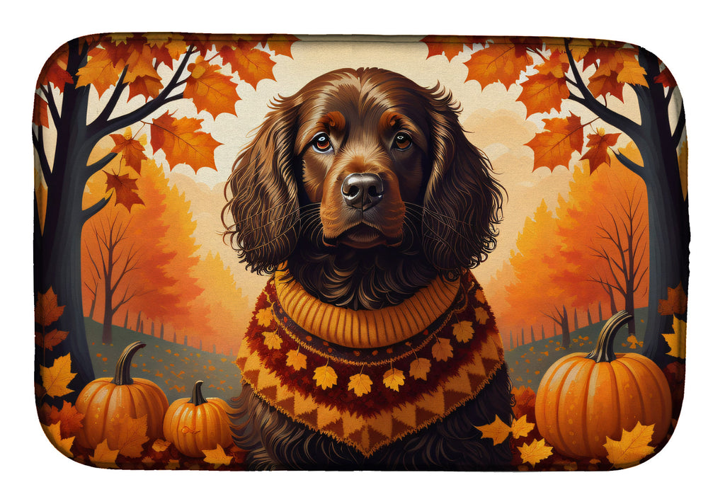 Boykin Spaniel Fall Dish Drying Mat