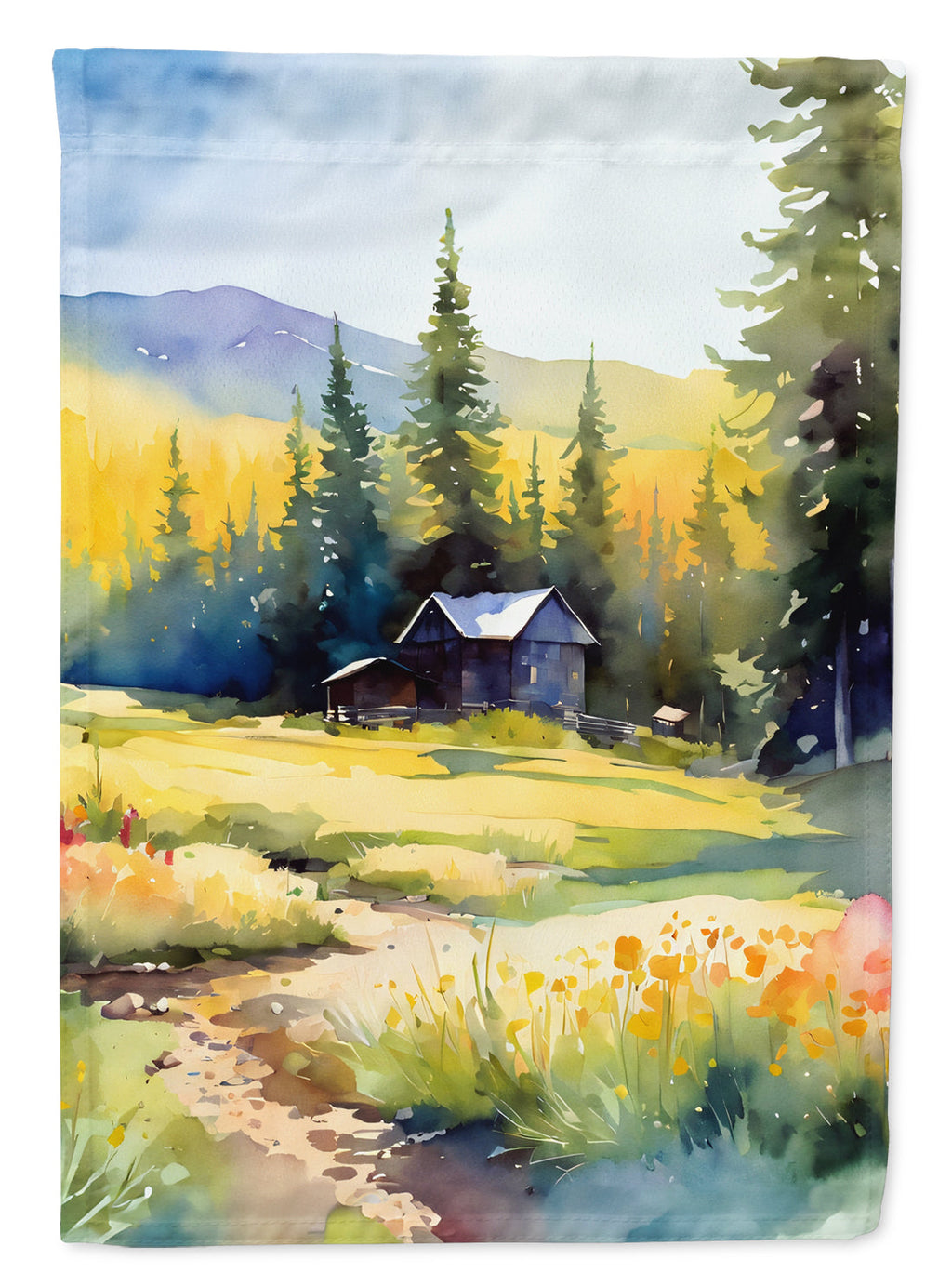 Montana Bitterroot in Watercolor House Flag