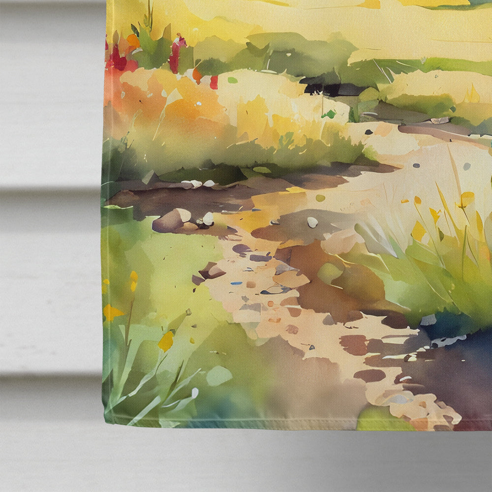 Montana Bitterroot in Watercolor House Flag