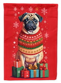 Fawn Pug Holiday Christmas Garden Flag