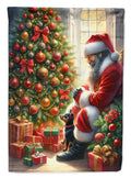 Miniature Pinscher and Santa Claus Garden Flag
