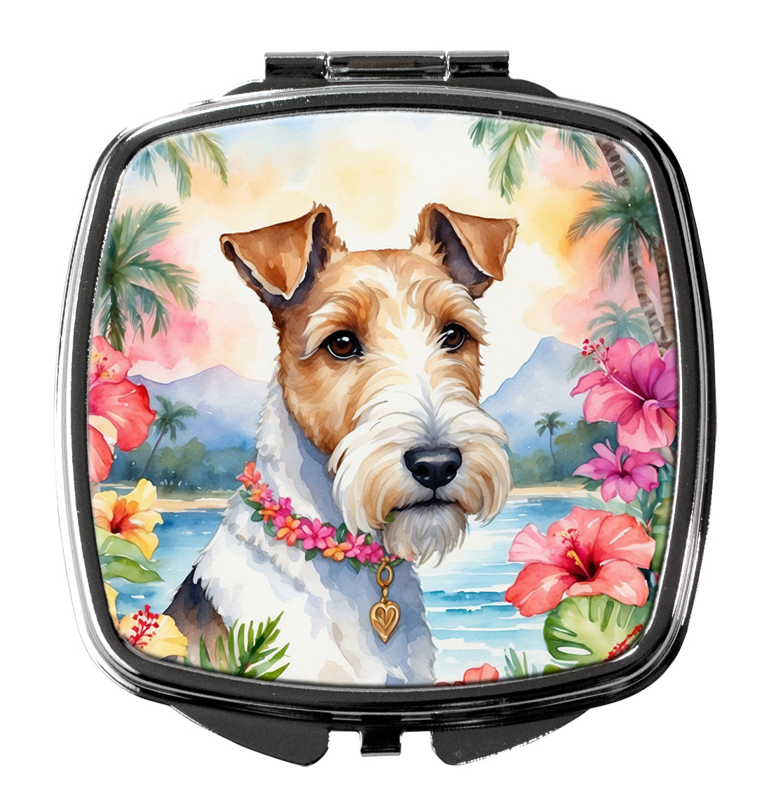 Fox Terrier Luau Compact Mirror