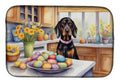Decorating Easter Black and Tan Coonhound Dish Drying Mat