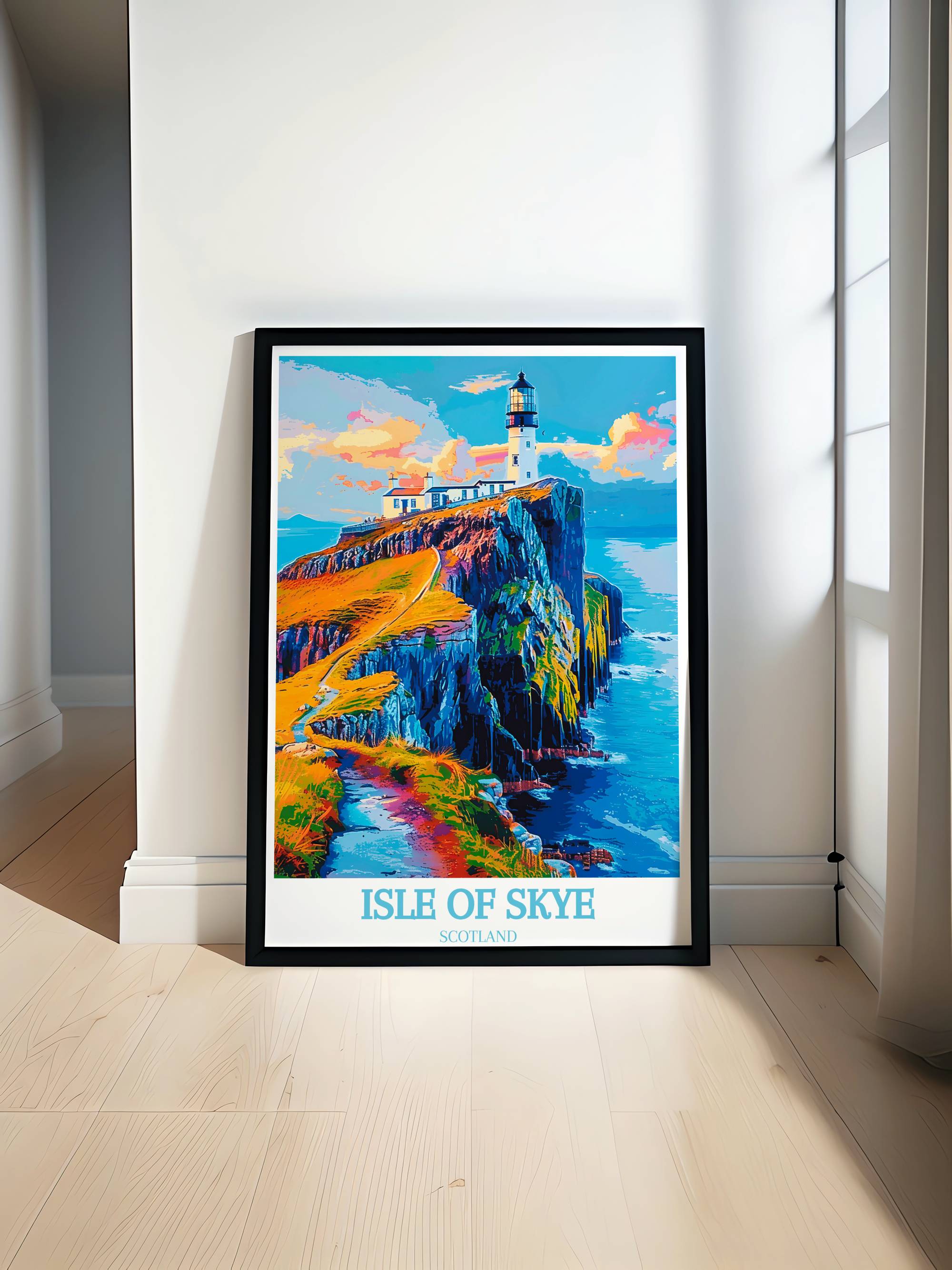 Neist Point Lighthouse Poster Isle Of Skye Travel Print Scottish Gifts Scottish Art Uk Gifts Europe Prints