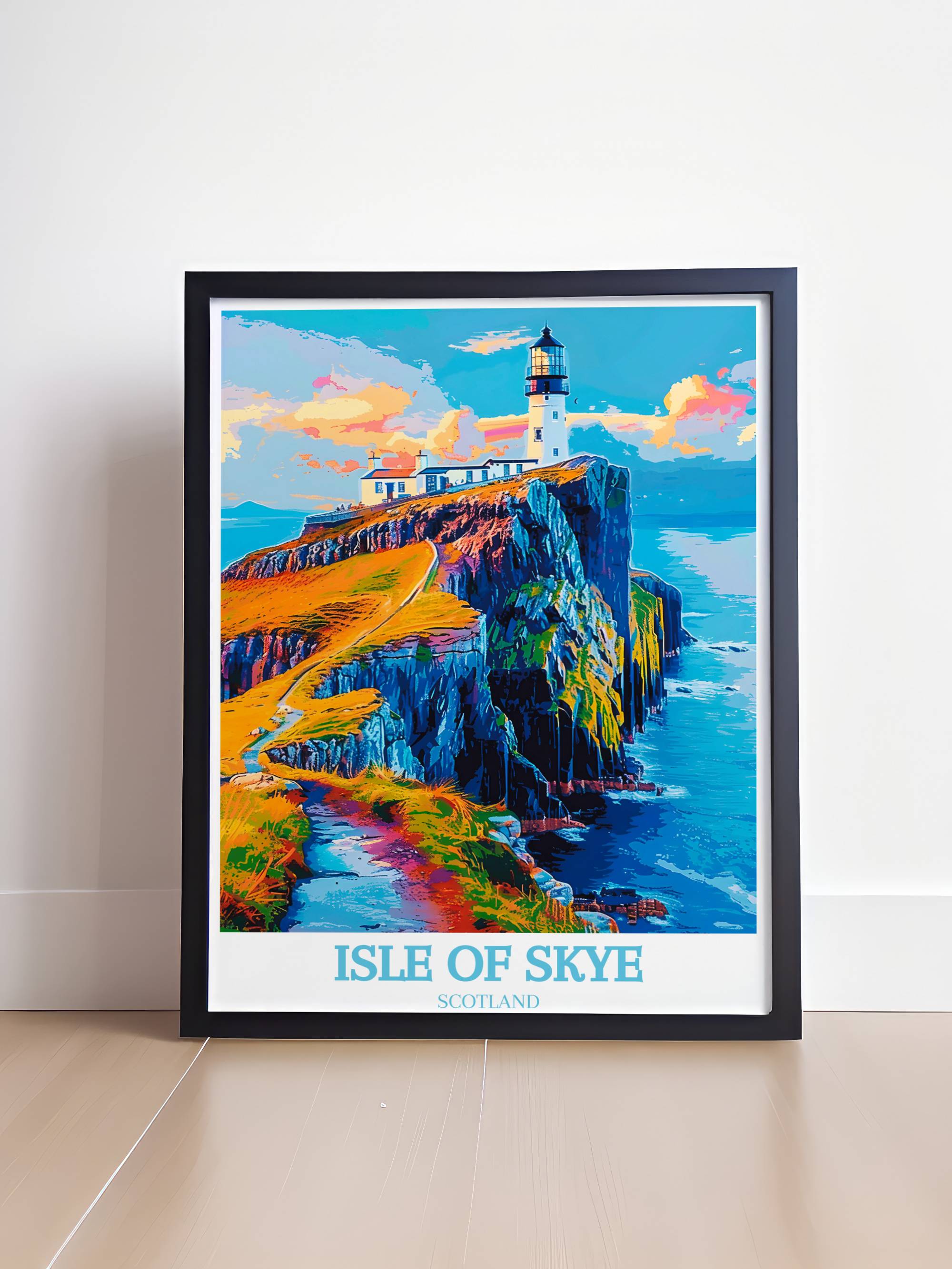 Neist Point Lighthouse Poster Isle Of Skye Travel Print Scottish Gifts Scottish Art Uk Gifts Europe Prints