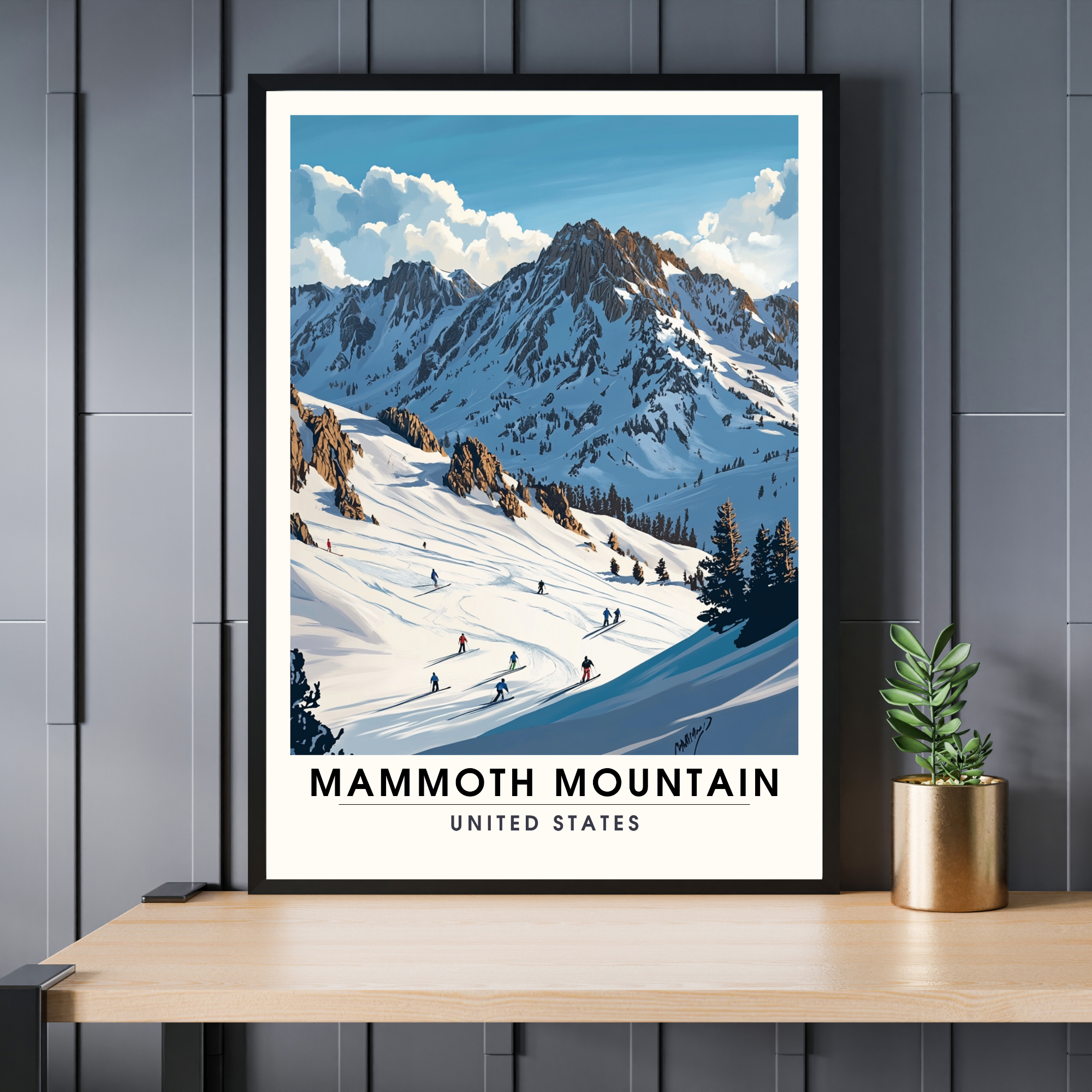 Affiche Mammoth Mountain, USA | Impression Mammoth Mountain | Affiche Ski | Sierra Nevada