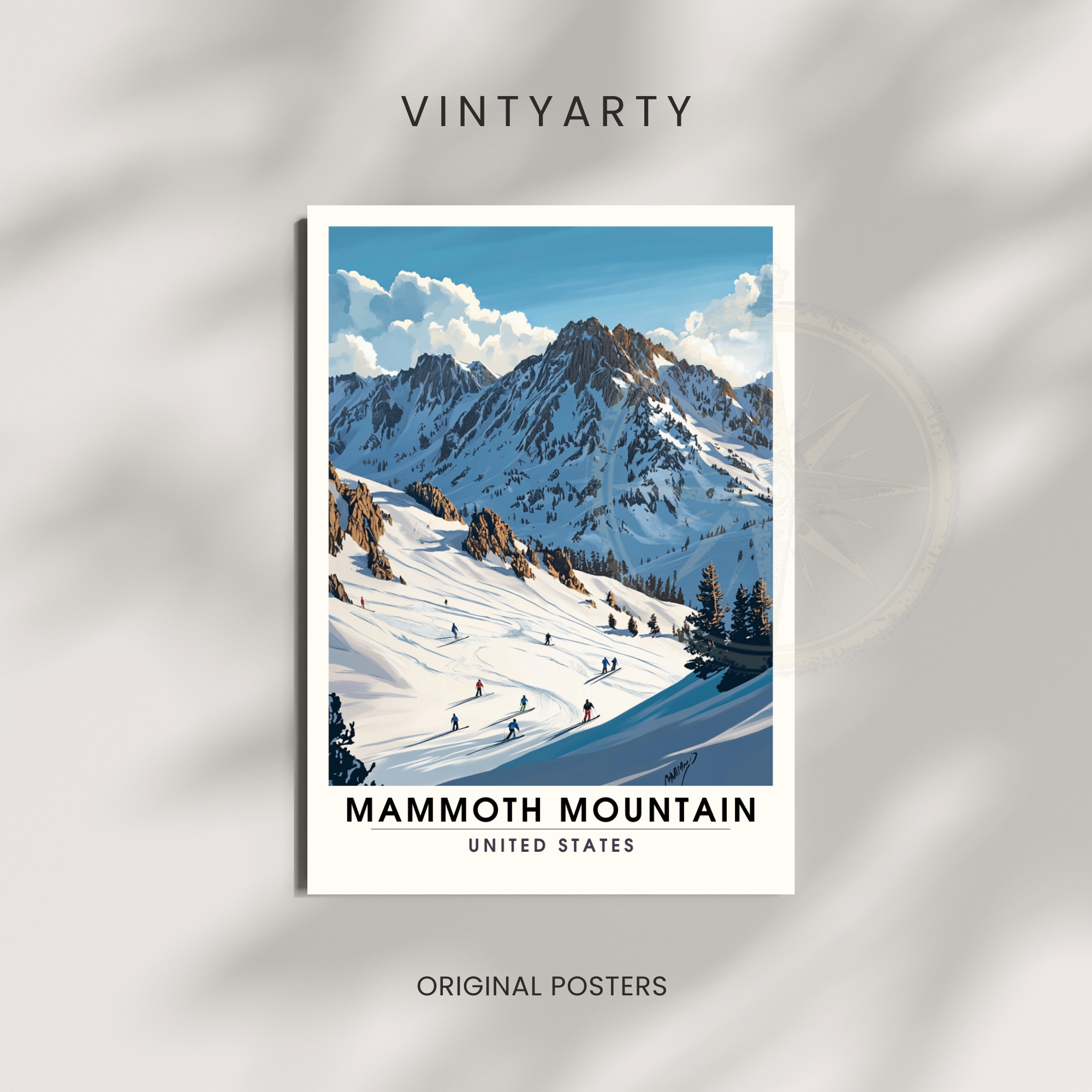 Affiche Mammoth Mountain, USA | Impression Mammoth Mountain | Affiche Ski | Sierra Nevada