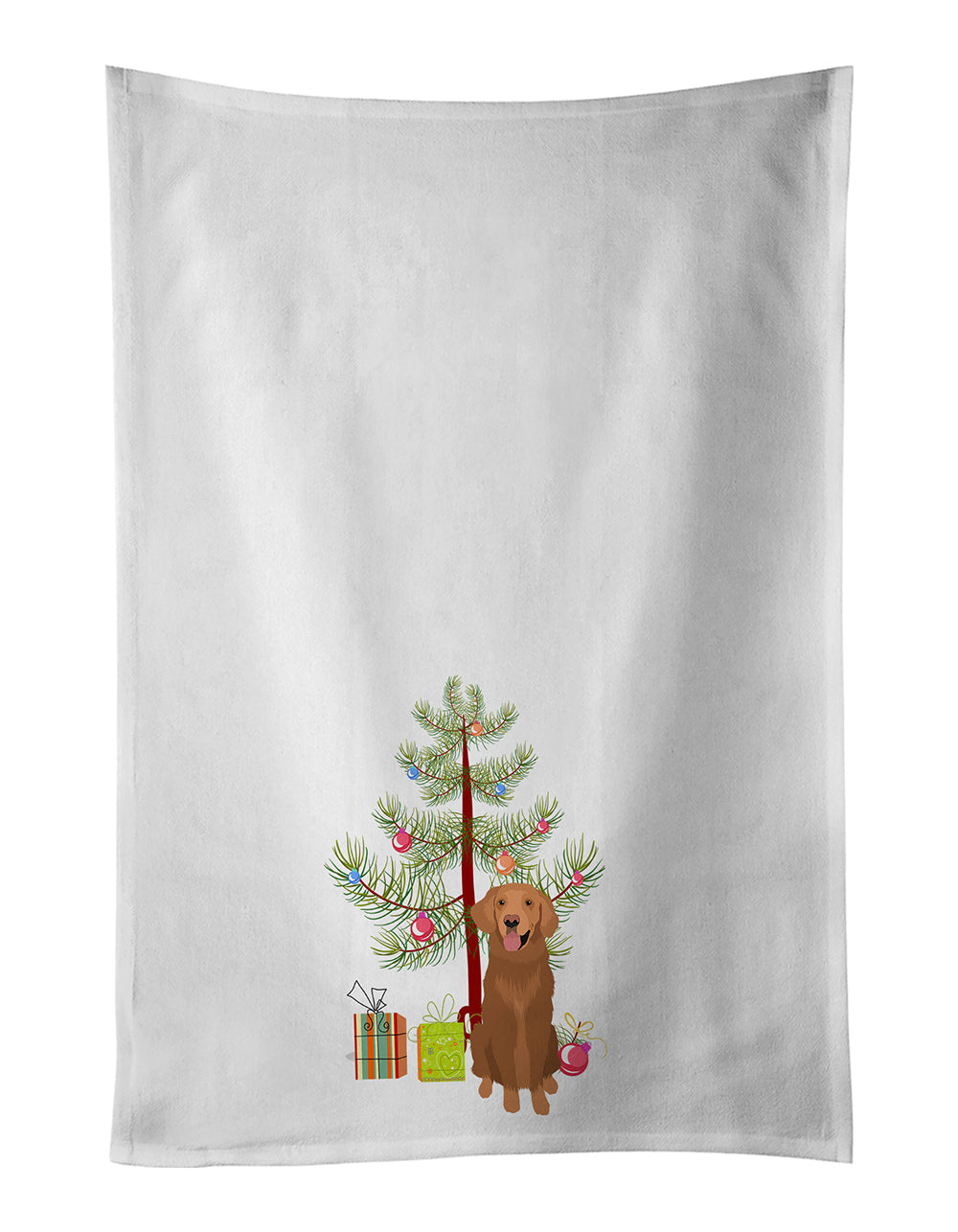 Golden Retriever Red #1 Christmas Kitchen Towel Set of 2