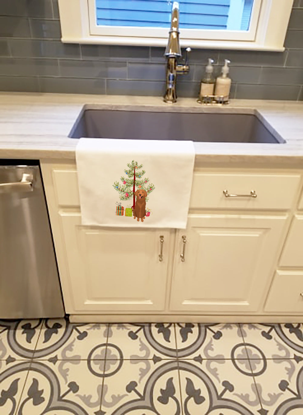 Golden Retriever Red #1 Christmas Kitchen Towel Set of 2