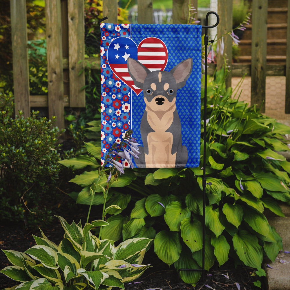 Blue and White Chihuahua USA American Garden Flag