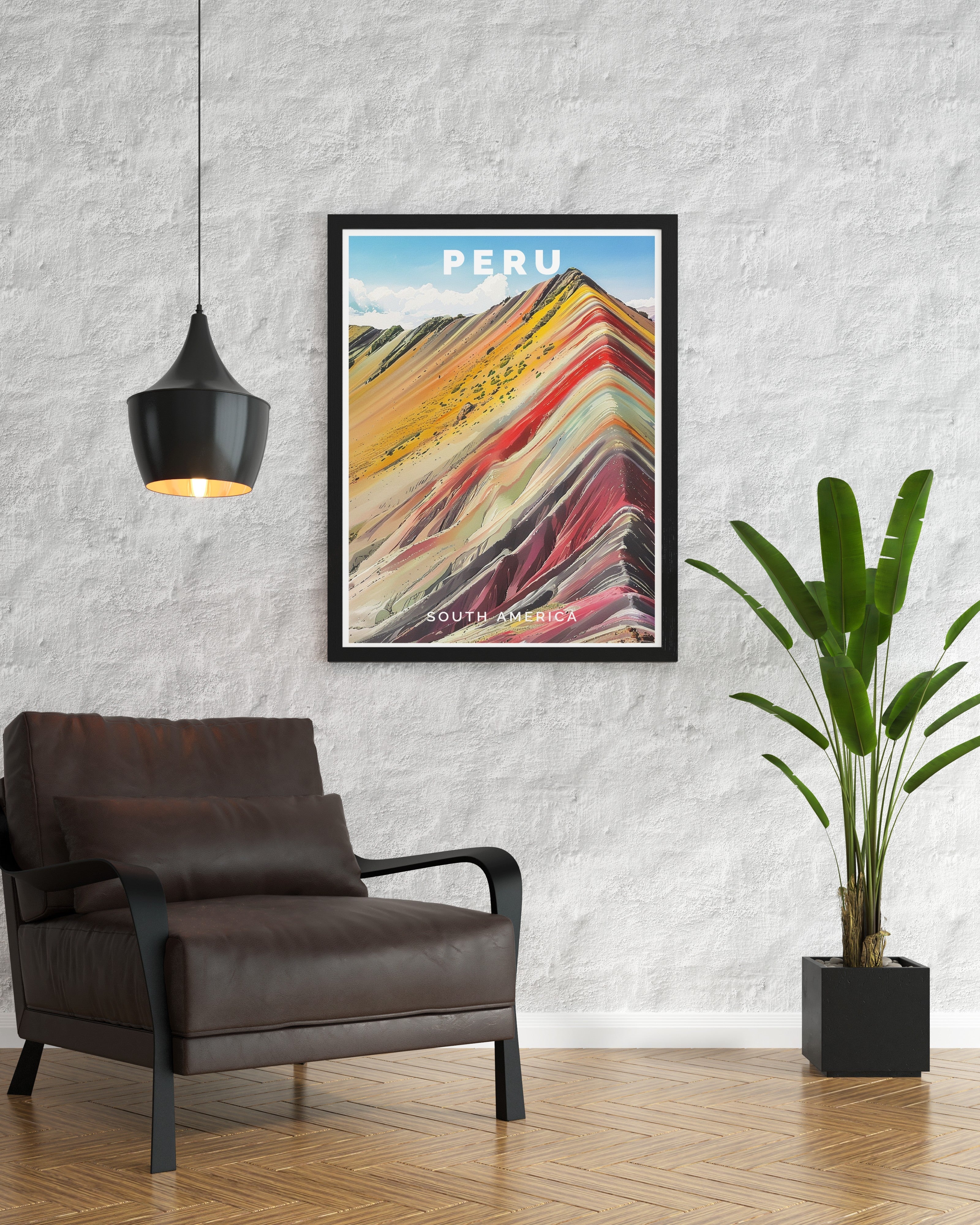 Peru Travel Poster - Rainbow Mountains Canvas Print - South America Wall Poster - South America Travel Print