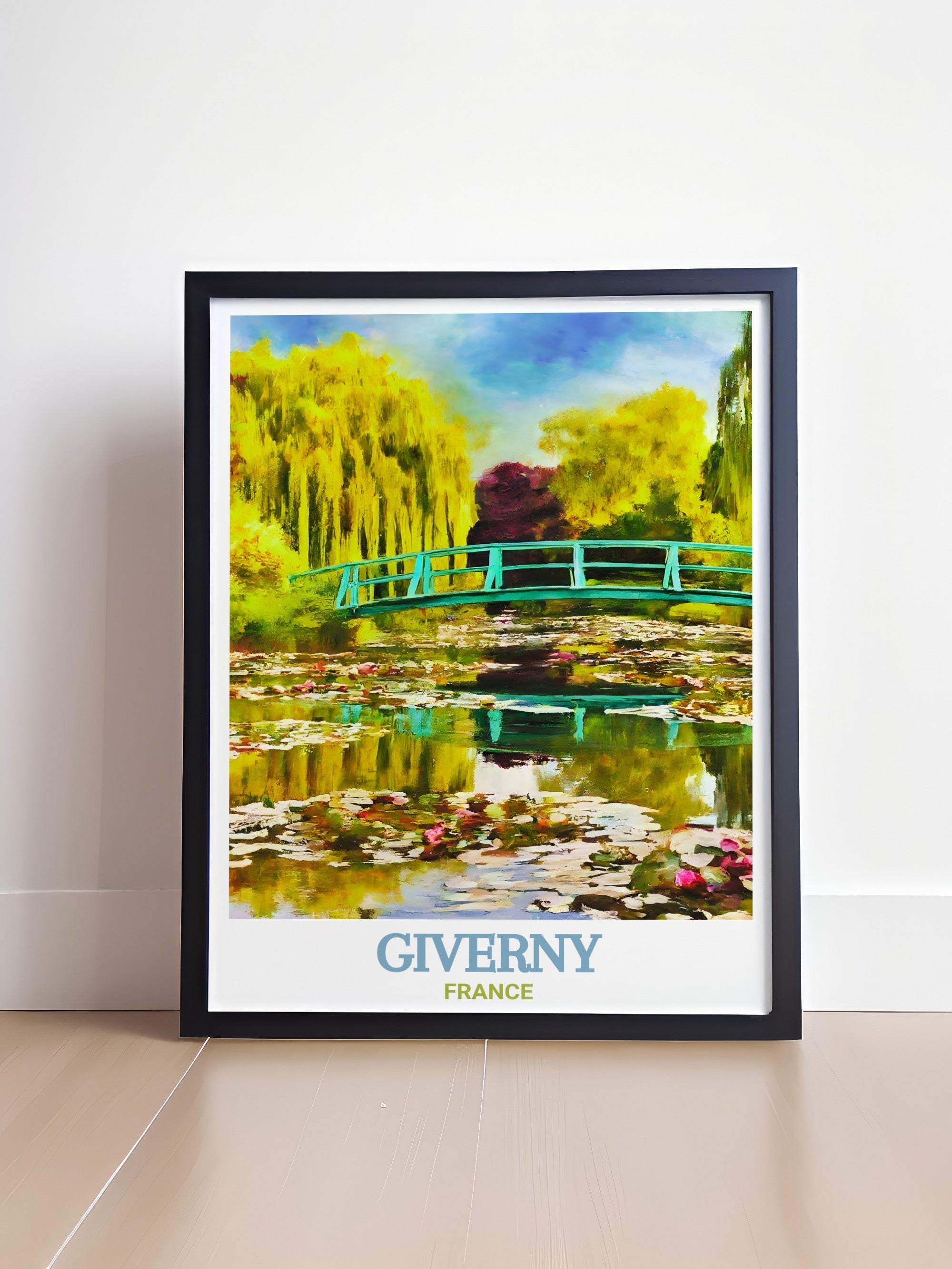 Giverny Poster - Water Lily Pond Art Print - France Wall Print - France Travel Poster