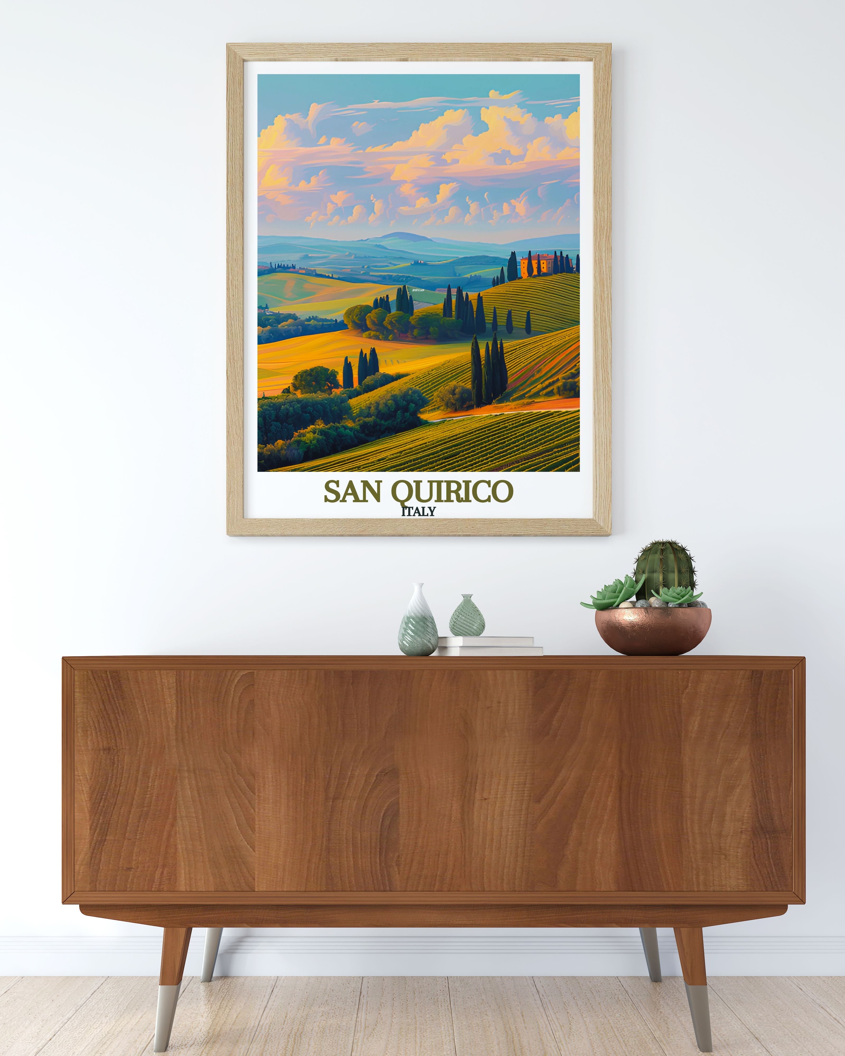 San Quirico Archway Travel Poster - Val d'Orcia Hills Travel Art - San Quirico Archway Travel Print - San Quirico Archway Poster Poster - Italy Art Print