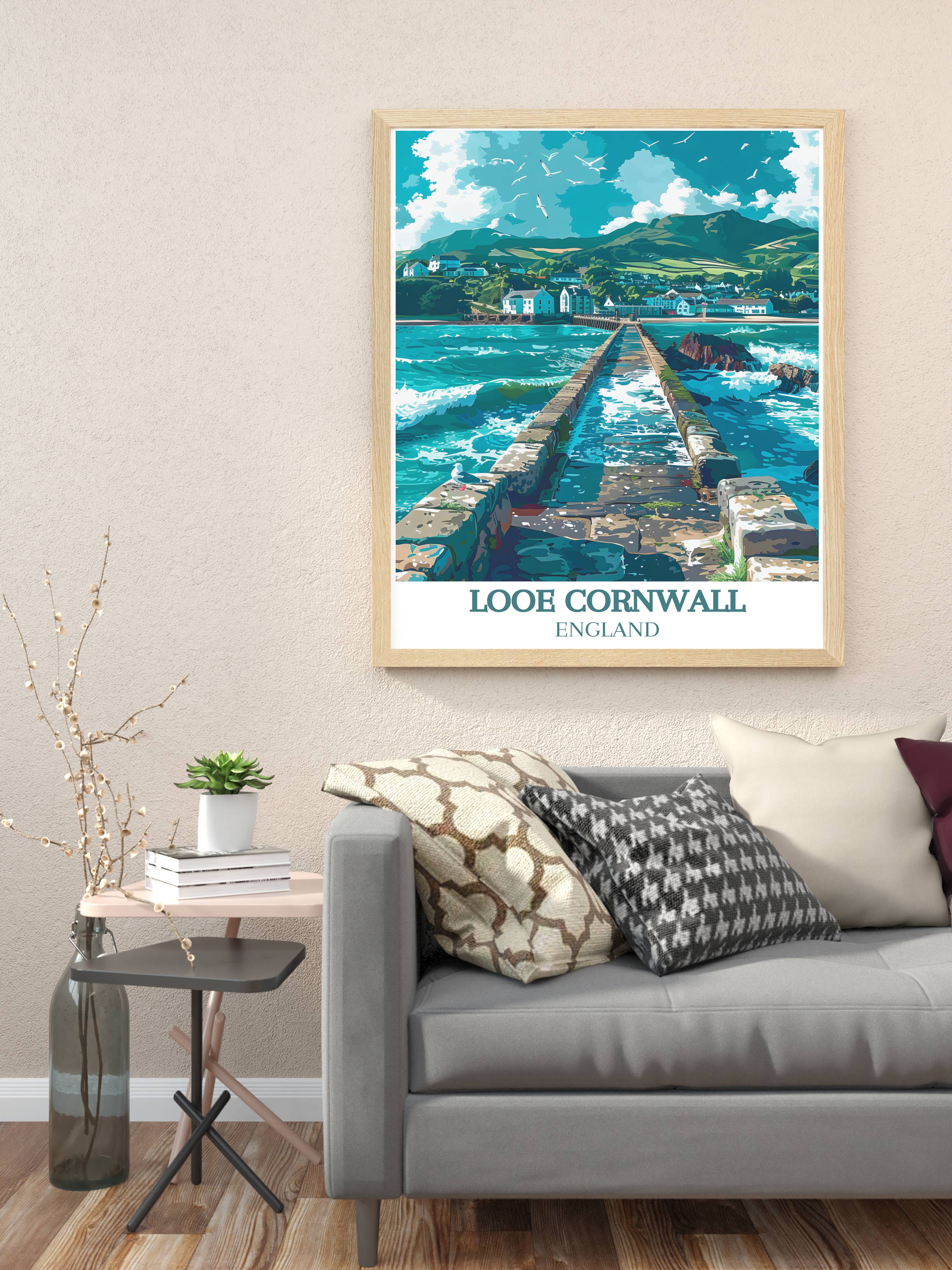 Looe Cornwall Prints - Banjo Pier  Art - England  Living Room Decor