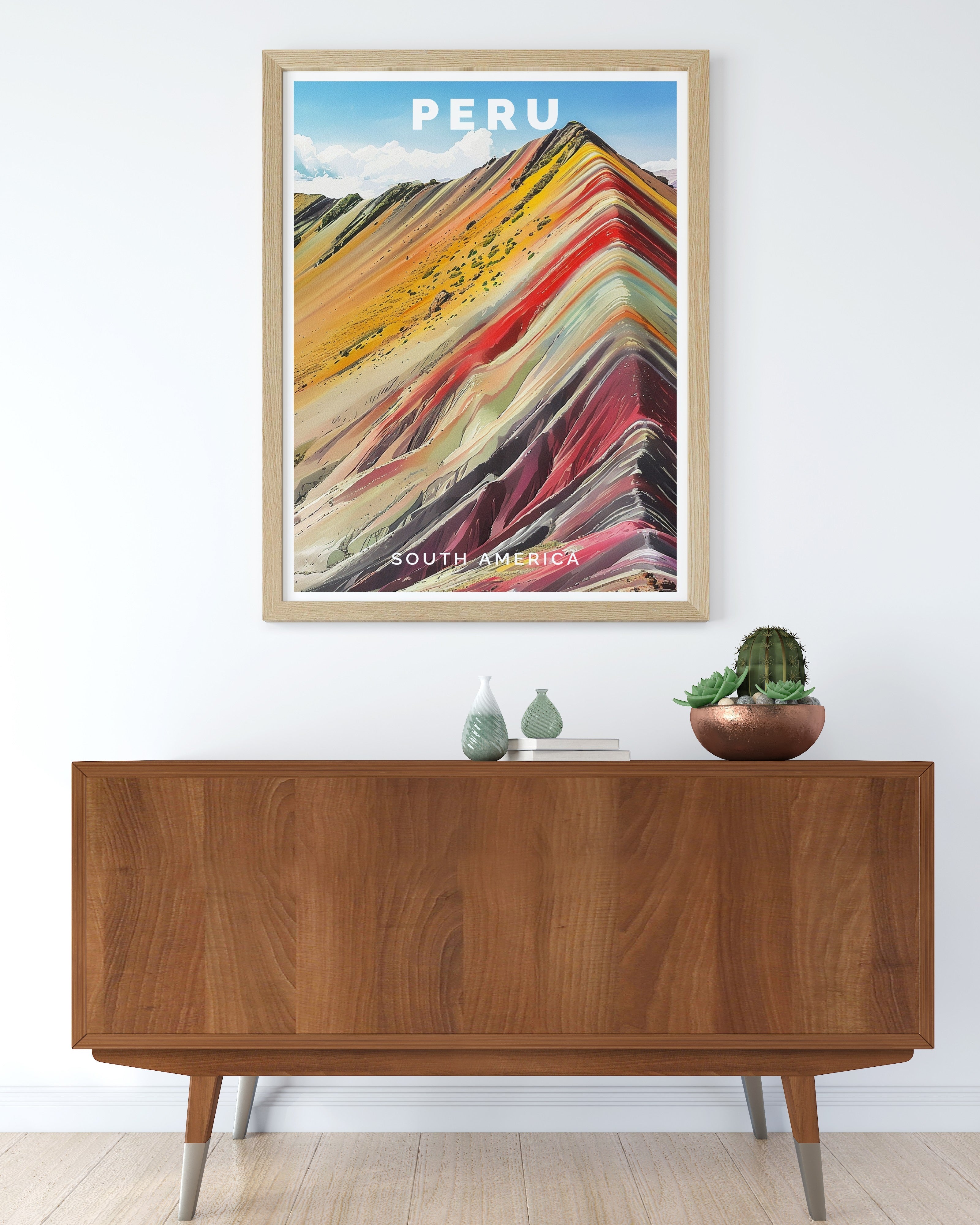Peru Travel Poster - Rainbow Mountains Canvas Print - South America Wall Poster - South America Travel Print