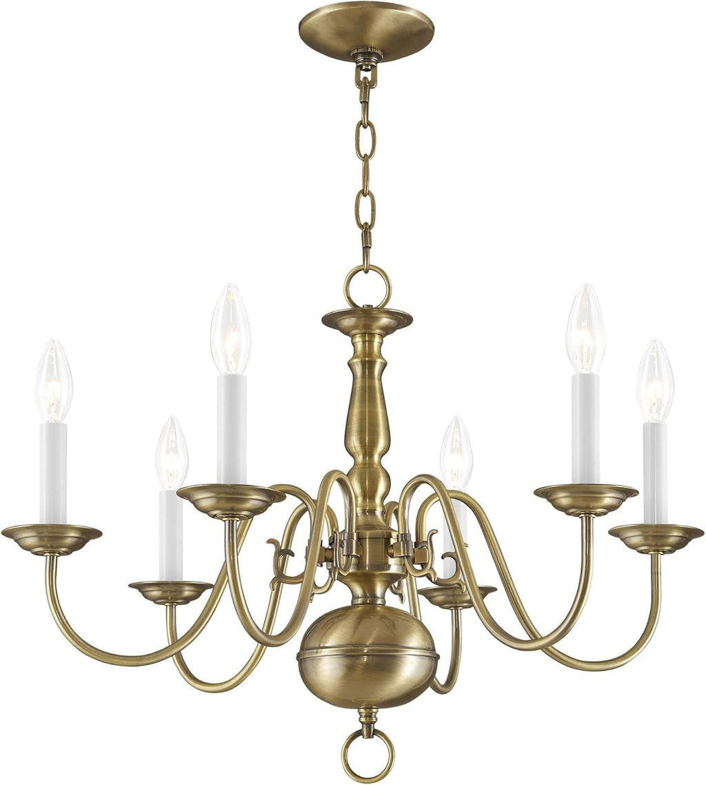 Williams burgh 6 Light Antique Brass Chandelier Fixture