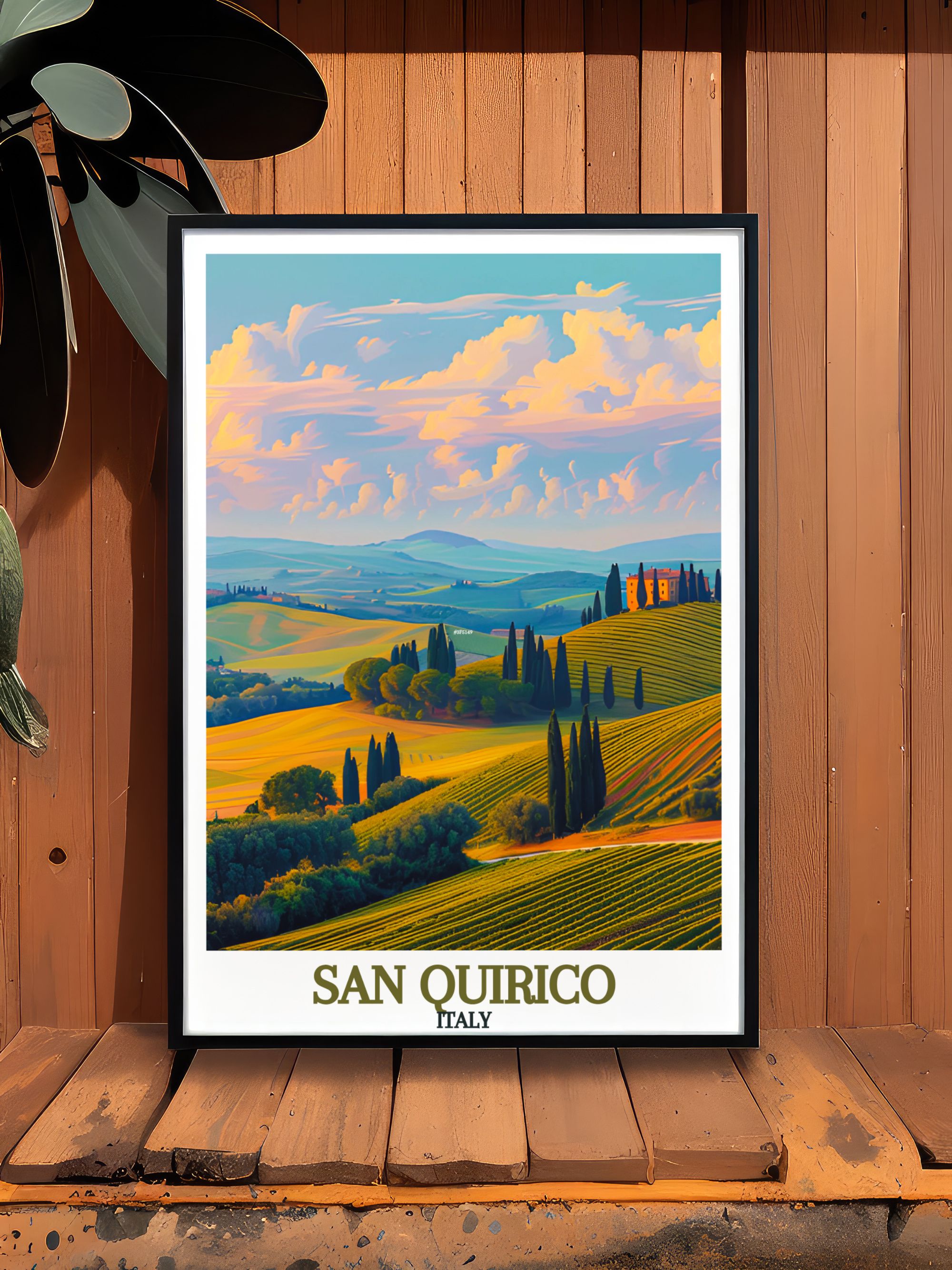 San Quirico Archway Travel Poster - Val d'Orcia Hills Travel Art - San Quirico Archway Travel Print - San Quirico Archway Poster Poster - Italy Art Print