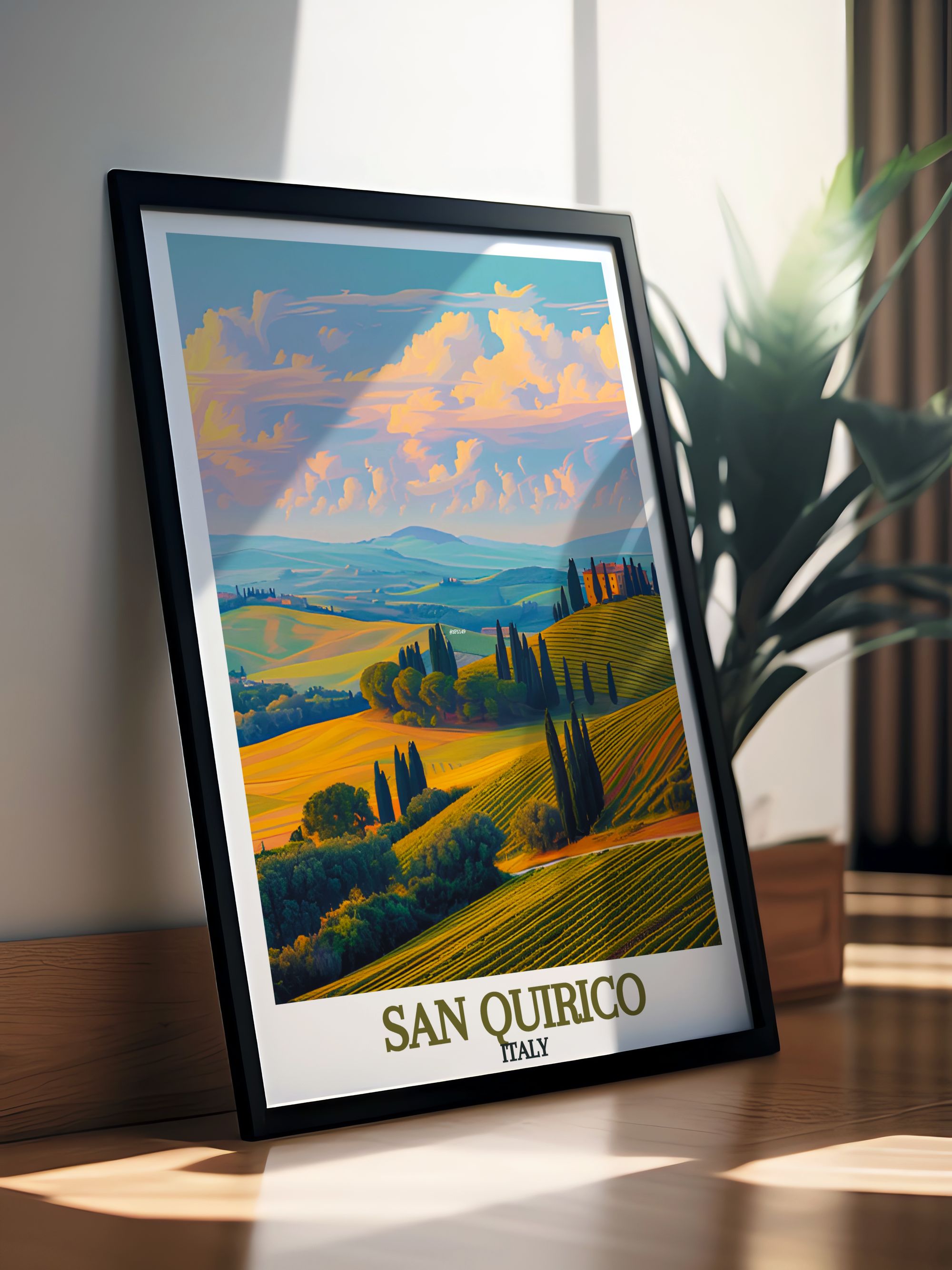 San Quirico Archway Travel Poster - Val d'Orcia Hills Travel Art - San Quirico Archway Travel Print - San Quirico Archway Poster Poster - Italy Art Print