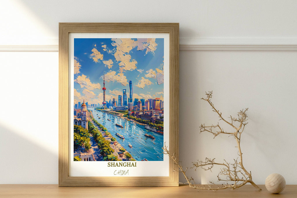 Shanghai Travel Print Wall Decor The Bund Travel Print Art Print Shanghai Wall Hanging Home Décor Gift Shanghai Art Lovers China